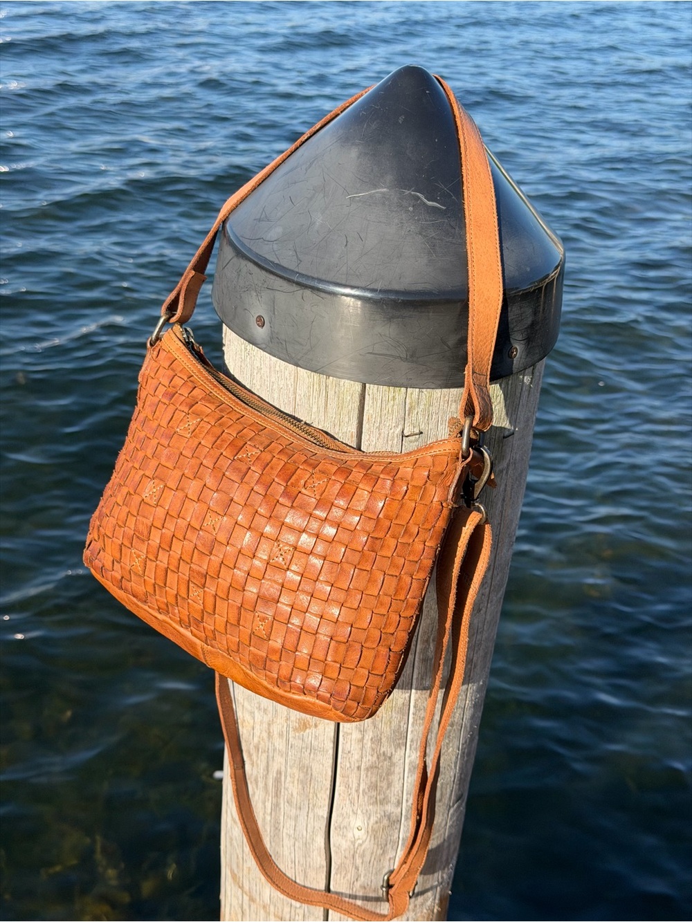 Ashwood Woven Leather Shoulder Bag - Tan